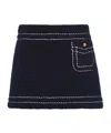 Prada Impunture Mini Cashmere Skirt In Blue
