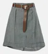 Prada Wool Miniskirt In Grey