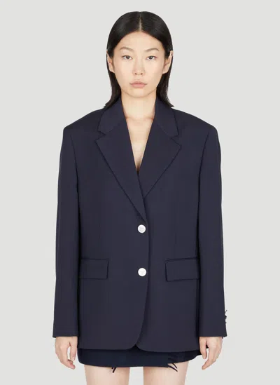 Prada Wool Mohair Suit Blazer In Blue