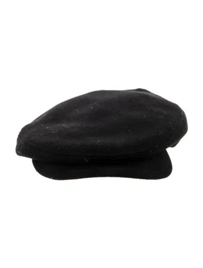 Pre-owned Prada Wool Newsboy Cap In Black