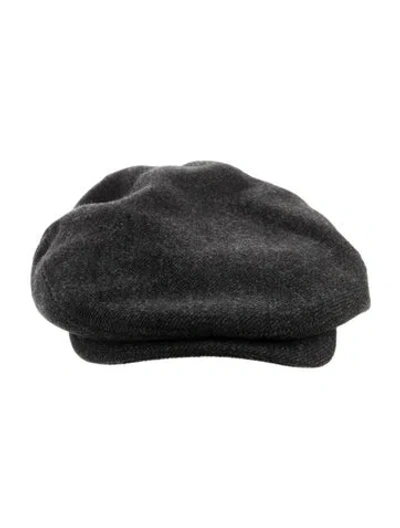 Pre-owned Prada Wool Newsboy Cap In Gray
