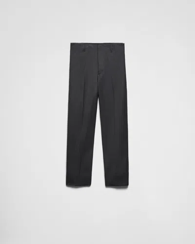 Prada Hose Aus Wolle In Anthrazitgrau