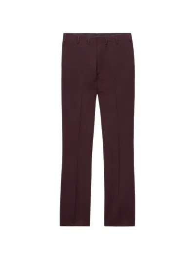 Prada Wool Pants In Burgundy