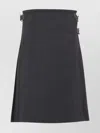 Prada Wool Pleated Midi Skirt