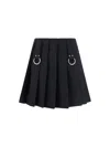 Prada Wool Pleated Miniskirt In Bleu