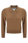 Prada Wool Polo Shirt In Brown