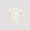 Prada Womens Yellow Floral-intarsia Short-sleeved Wool Jumper In Multi