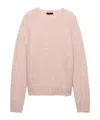 Prada Wool Stretch Pant Cuffed Hem In Pink