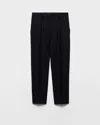 Prada Wool Rush Stitch Pants In Blue