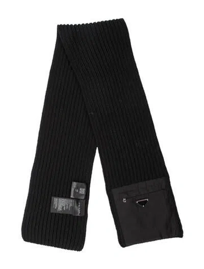 Pre-owned Prada Wool Scarf In Black
