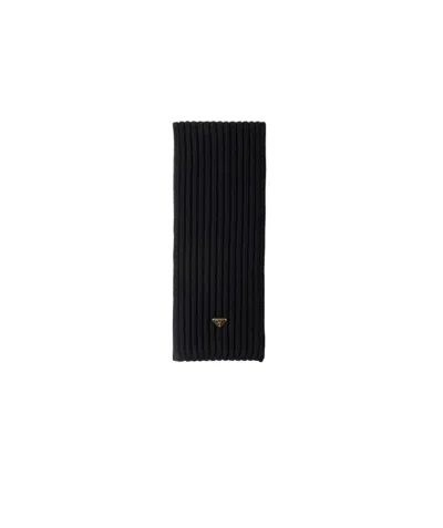 Prada Wool Scarf In Black