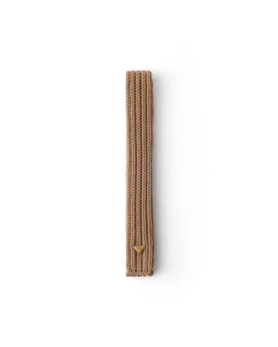 Prada Wool Scarf In Brown