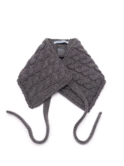 Prada Wool Scarf In Gray