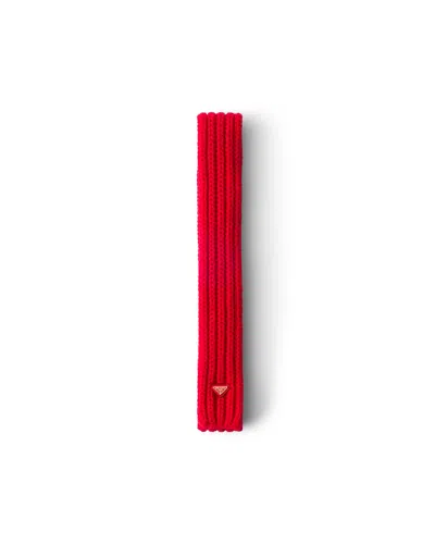 Prada Wool Scarf In Red
