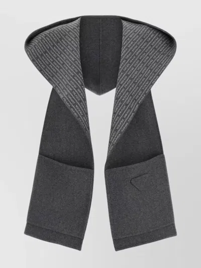 PRADA WOOL SCARF WITH HOODED DESIGN AND POCKET DETAIL