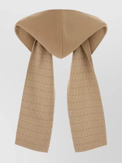 Prada Wool Scarf With Reversible Design And Pocket Detail In Black