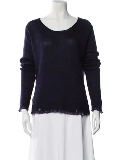 Pre-owned Prada Wool Scoop Neck Sweater In Blue
