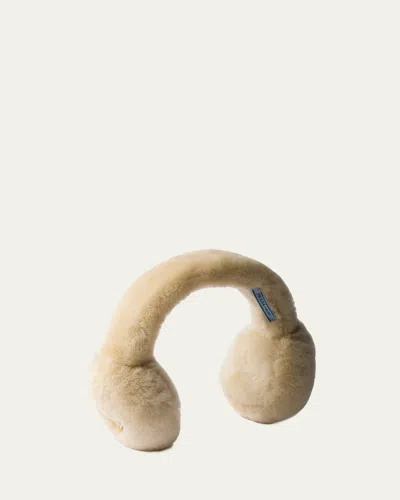 Prada Shearling Earmuffs In F03w3 Ecru 1