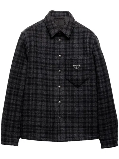 Prada Wool Shirt In Gray