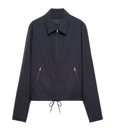 Prada Wool Shirt Jacket In Blue