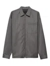 Prada Gray Overshirt With Zip In Brown