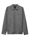 Prada Gray Overshirt With Zip In Gray