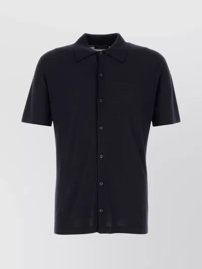 Prada Wool Shirt With Polo Collar And Short Sleeves