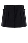 Prada Wool Shorts With Cupro Lining In Blue