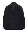 Prada Wool Gabardine Single-breasted Blazer In Blue