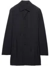 Prada Single-breasted Wool Blend Coat In Black