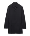 Prada Single-breasted Wool Blend Coat In Black