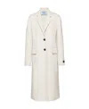 Prada Wool Single-breasted Coat In Chalk White