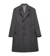 Prada Single-breasted Wool Coat In Grey