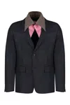 Prada Men's Wool Single-breasted Jacket In Blue