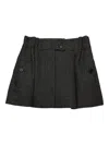 Prada Wool Mini Skirt With Vichy-pattern In Black