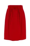 Prada Wool Skirt In Red