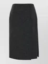 Prada Wool Skirt With Back Seam Detail In Gray