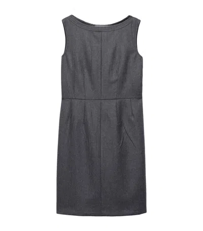 Prada Wool Sleeveless Mini Dress In Gray