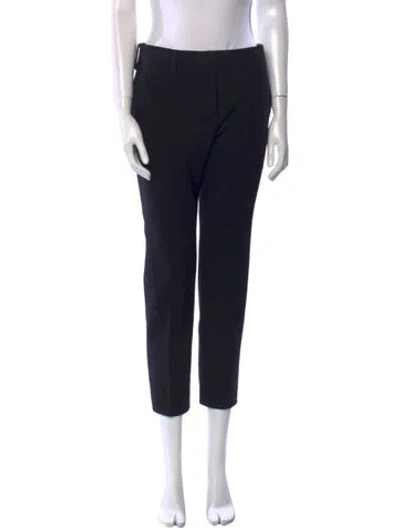 Pre-owned Prada Wool Straight Leg Pants In Black