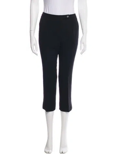 Pre-owned Prada Wool Straight Leg Pants In Black