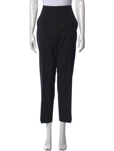 Pre-owned Prada Wool Straight Leg Pants In Black