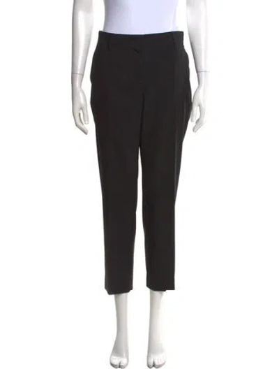 Pre-owned Prada Wool Straight Leg Pants In Black