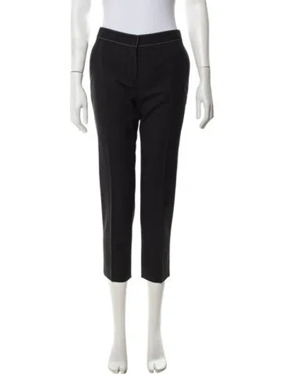 Pre-owned Prada Wool Straight Leg Pants In Black