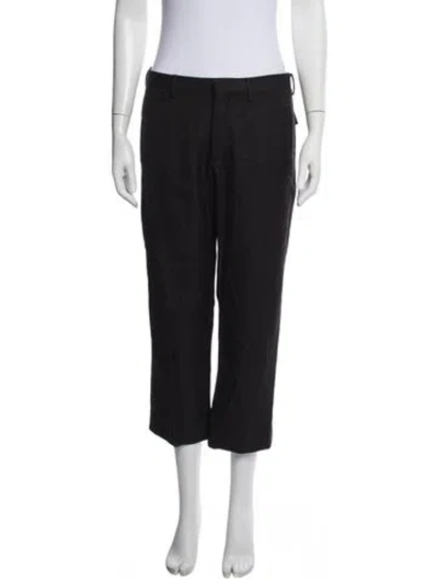 Pre-owned Prada Wool Straight Leg Pants In Black