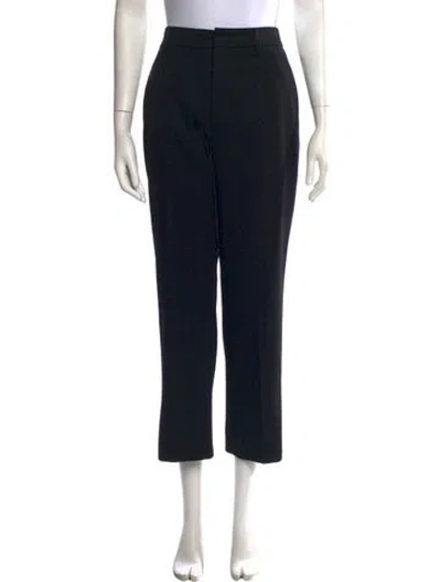Pre-owned Prada Wool Straight Leg Pants In Black