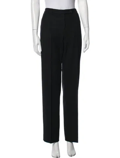 Pre-owned Prada Wool Straight Leg Pants In Black