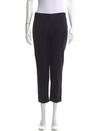 Pre-owned Prada Wool Straight Leg Pants In Blue