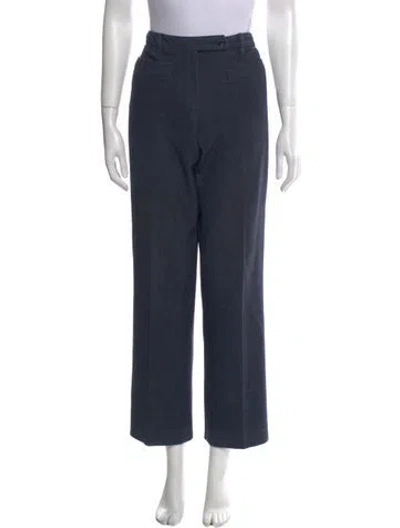 Pre-owned Prada Wool Straight Leg Pants In Blue