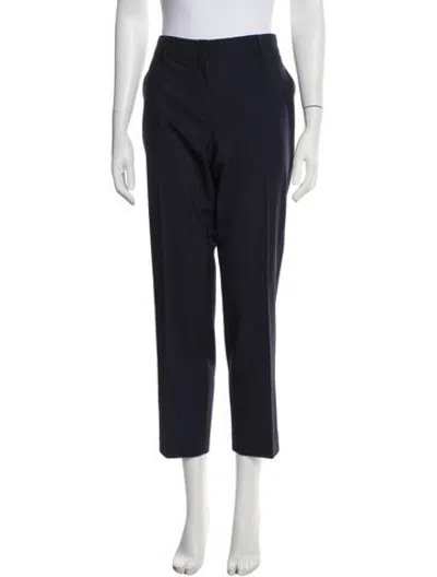Pre-owned Prada Wool Straight Leg Pants In Blue