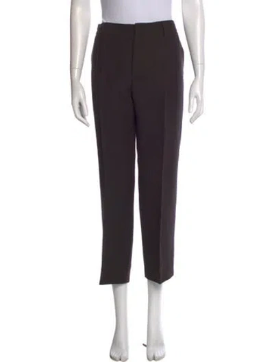 Pre-owned Prada Wool Straight Leg Pants In Brown